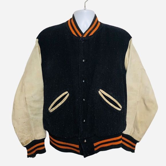 fox river Other - Vintage 50s Fox River Gloves Garment Co. Leather Letterman’s Varsity Jacket Coat